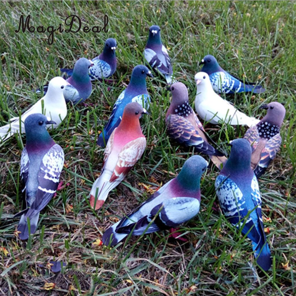 5x Taube Künstliche Tauben Simulation Ornament Dekorative Feder Vogelhaus