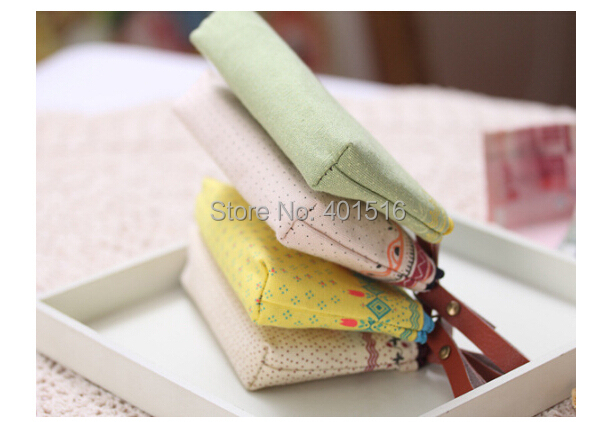 Fashion Cute Floral Canvas Fabric Purse Korea Style Kawaii Zipper