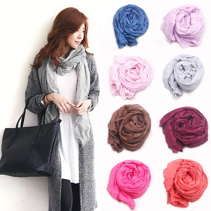2015 New Brand Desigual Silk Scarves Solid Candy Color Elegant Women Soft Wrap Shawl Long Stole