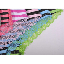 New Fashion D443 Women Panties Stripled Lace Briefs Hollow Out Lady Underwear