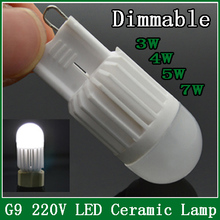 1pcs Mini dimmable G9 LED Lamps 220V 3W 4W 5W 7W Ceramic Crystal Corn Bulbs Chandelier