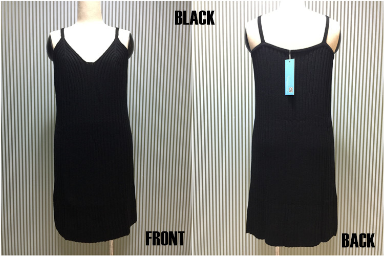 strap sweater dress black 