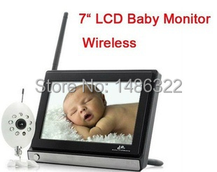 7 inch LCD Widescreen wireless video baby monitor electronic babysitter / nanny security digital camera with Night Vision Camera