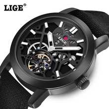 Reloj Hombre LIGE Luxury Brand Men’s Fashion Canvas strap Automatic Watch Men Dive Military Wristwatches Clock Relogio Masculino