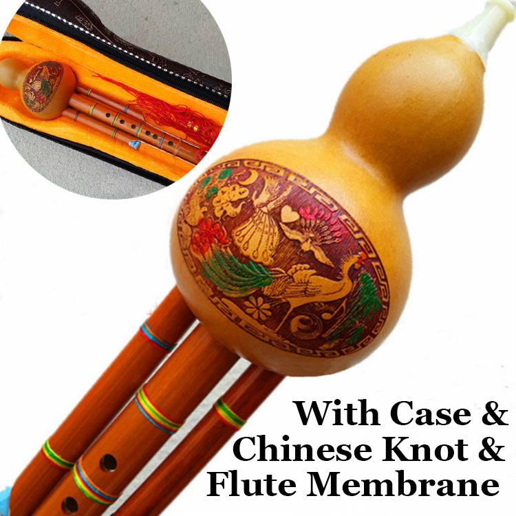 Cucurbit Flute Ethnic Bamboo&Gourd Flauta Woodwind Instrumento Musical