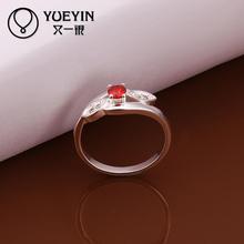 R288 Promotion Korean Elegant Imitation Ruby 925 Sterling Silver Rings For Women Wedding Engagement Ring For