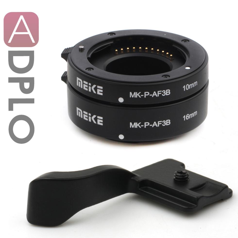 Meike Automatic Macro Extension Tube Suit For Micro Four Third m4/3 GF6 GH3 G5 GF5 E-P5 E-PL5 E-PM2 Camera+Thumb Up Grip(black)