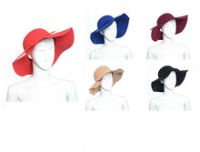 2015 Fashion Style Soft Women Vintage Retro Wide Brim Wool Felt Bowler Fedora Hat Floppy Cloche