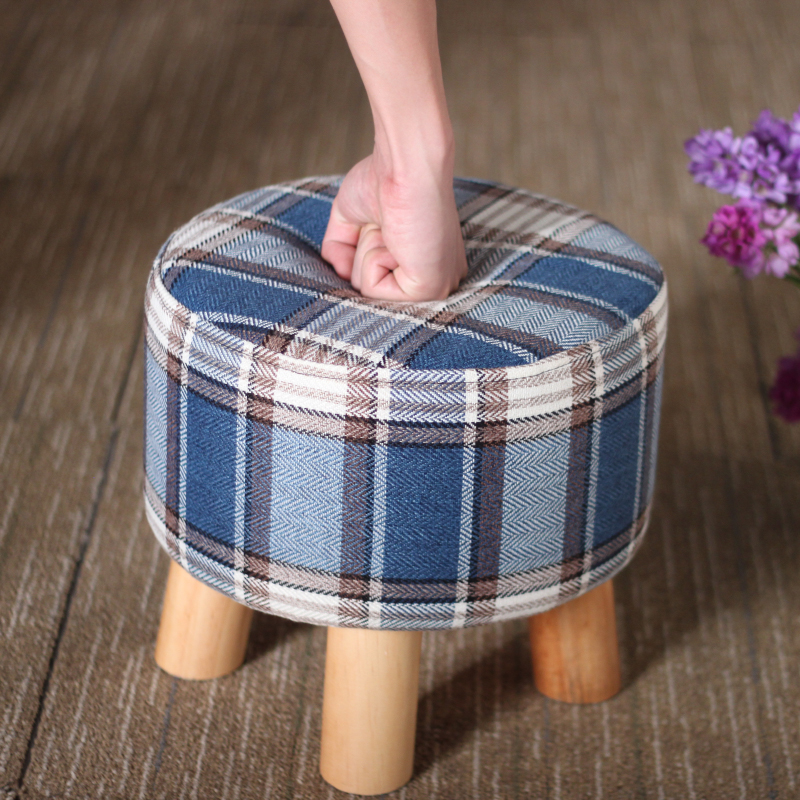 Wood Porch Cloth Sofa Tea Table Stool For Change Clothing and Shoes Fashion Shower Room Small Stools