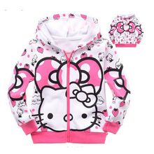 Retail 1pcs 1lot cartoon clothes girls sweater 100 cotton sweater girls clothing hoodie free shipping