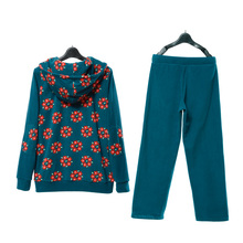 Song Riel autumn and winter 2015 cartoon printed fleece pajamas comfortable tracksuit suit Ms Qian Hua