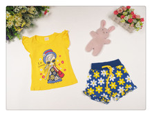Children baby girls clothing sets kids clothes Cartoon T shirt Short Pants Sport Suits 2015 Kids