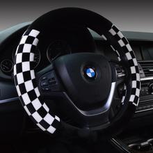 Winter Fur Plaid Sports Steering Wheel Cover Racing For 95% Car Styling,38cm Omp Accessories Factory Direct Supply Free Shipping
