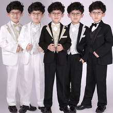 Six pieces Kids’ Suits boys suits wedding flower girl dresses boys formal suits clothing set(jacket+shirt+vest+pants+belt+tie)