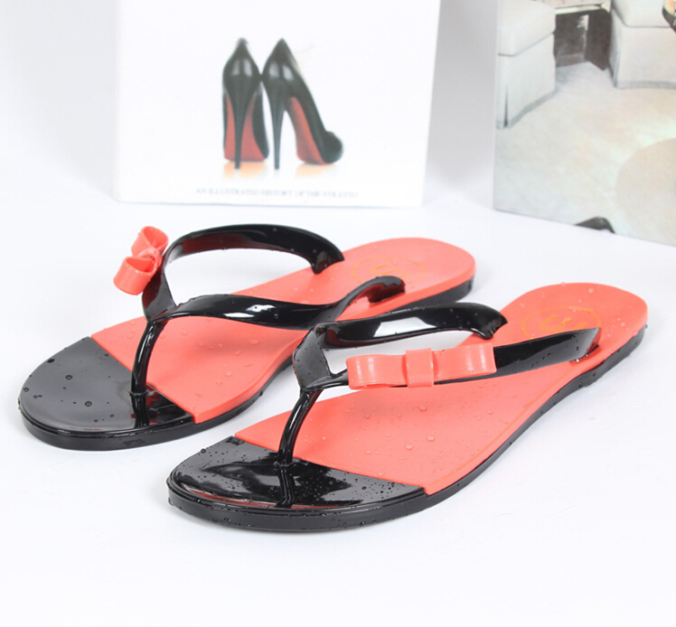 3 color new korean ribbon flip flops jelly sandals 3 color new korean ribbon flip flops jelly sandals