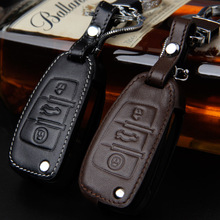 New Car Styling Leather Key Cover case With Buckle For Audi A6 C5 A4 B6 A1 A3 A4L A5 A7 A8 Q5 Q7 Etc..flip key remote protector
