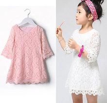 Baby Girls Lovely Lace A-line Dresses Girls Kids Summer Dress