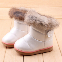 2015 Winter Rabbit Hair Ankle Children Boots Kids Snow Boots Baby Boys Girls Shoes Rubber Soles