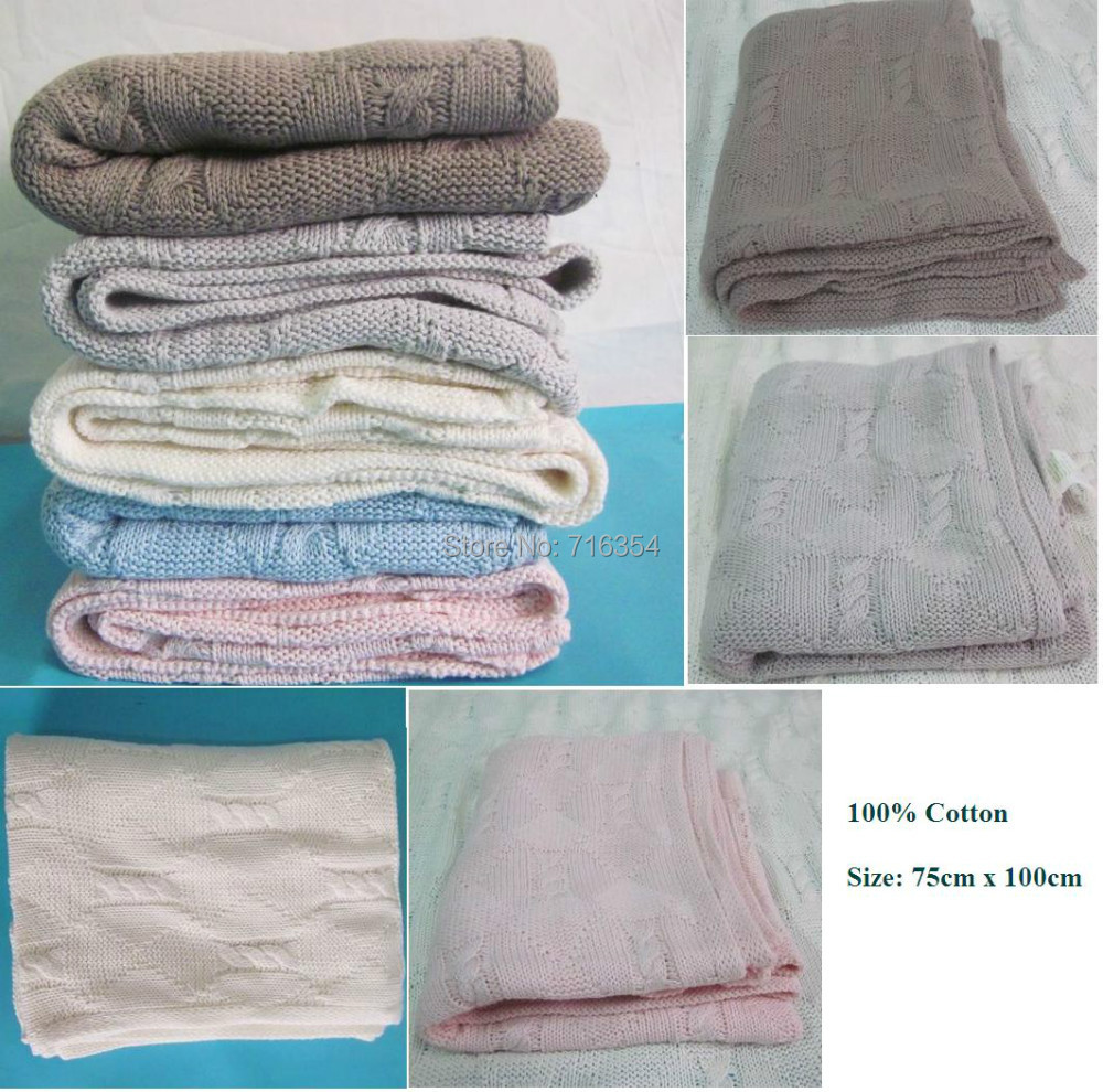 75cm x100cm Baby Knitting Blanket 100% Cotton Yarn Photo Props Blanket -in Bl...