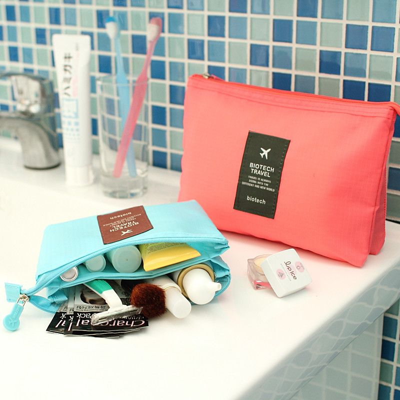 2 pieces lot Travel accessories waterproof hanging mesh women cosmetic bag makeup brush storage bags