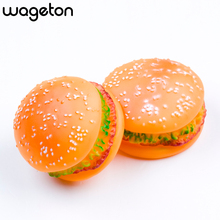 Dogs Puppy Cat Animal Chews Squeaky Sound Toys Rubber Hamburger Foods Pet Toy Products For Small Medium Dog