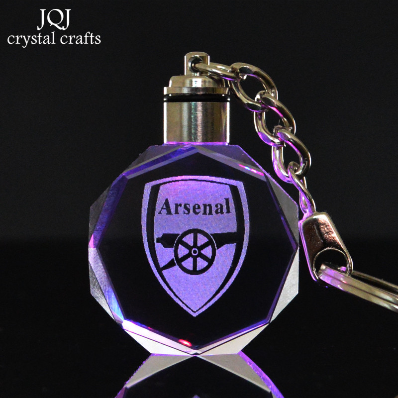 Arsenal Football Club Logo Laser Engraved Keychain LED flashlight