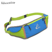 Blue Sports Fitness Waterproof Nylon Jogging Women/Men Waist Bag Pockets With Headphone Jack Outdoor Travel Running Waist Pack