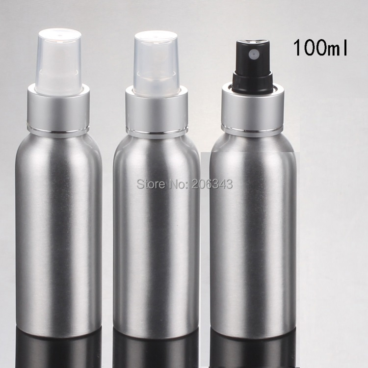 100pcs 100ml Aluminium bottle pump sprayer bottle Aluminum metal bottle spray bottle mist sprayer