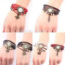 1Pcs Watch Leaf Bracelet Watch Quartz Movement Wrist Watch Girl Women