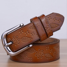2016 New Designers Luxury Female Strap Waist Brand Genuine Leather Dress Belts for Women Wedding Cowskin for Jeans Pants Brown