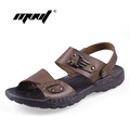 Plus Size Men Sandals Full Grain Leather Slippers Handmade Outdoor Summer Shoes Casual Leather Sandals For