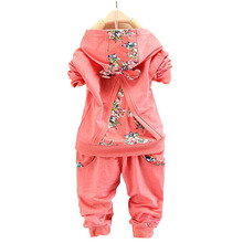 2014 new fashion Spring Autumn baby girls Sport suit set long sleeve children hoodies pants clothes
