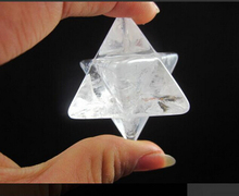 A 327Natural Clear Quartz Crystal Merkaba Star Large satellite white (0601)