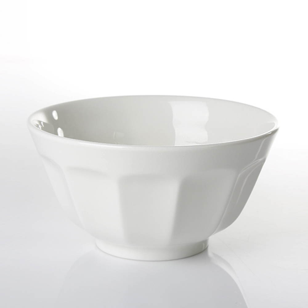 High Quality White Bone China Rice Bowl Angular Design Soup Bowl Salad