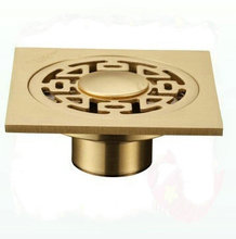 three holes 4″ Floor Drain Golden Polished brass bathroom Strainer Drain washing machine floor drain torneira eletrica banheiro