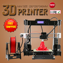 2016 New Full Acrylic DIY Reprap Prusa Big 220*220*240mm 3D Printers with