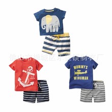 2016 Fashion Summer Boy clothes sets boy t-shirt+pants suit clothing Set Clothes elephant Sport Suits Boy Clothes ChildrenT17