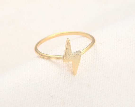 2015 Fine Jewelry Gold Plated Unique Lightning bolt Thunderbolt Scar Knuckle Ring Women Men Jewelry