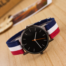 Colour mixture weaving rope band Simple Sports classical black dial Analog Quartz relogio Watch Sports casual