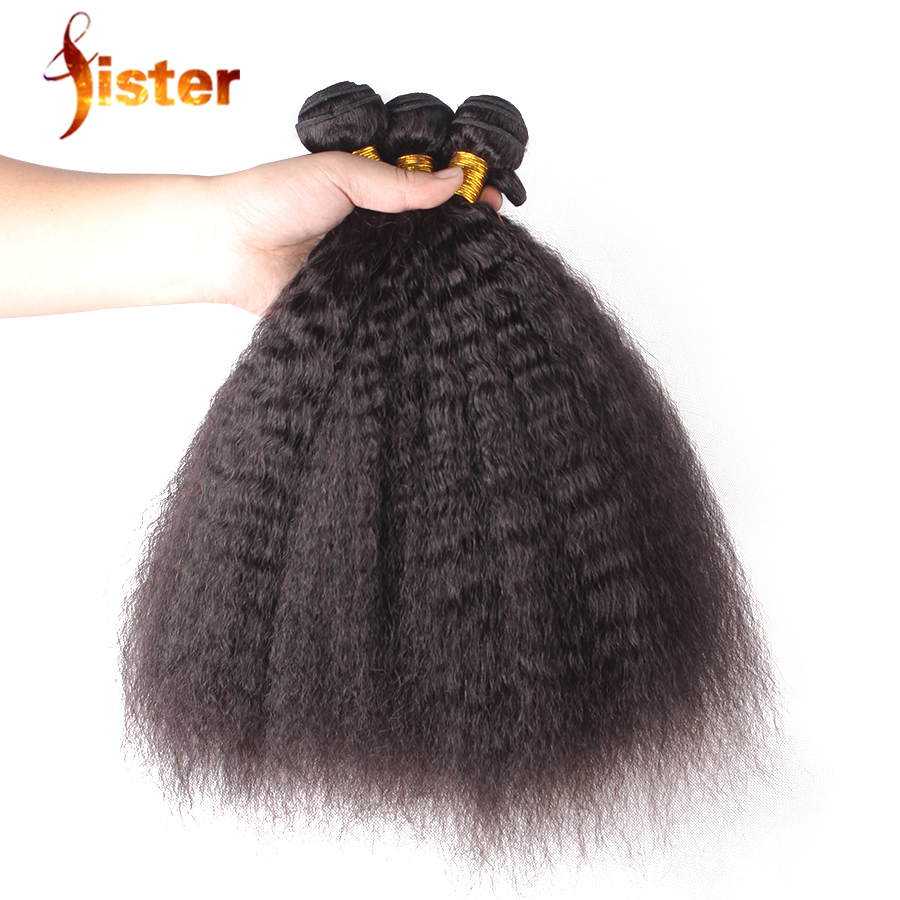 Stock Mongolian Kinky Straight Hair Weave Unprocessed Human Hair Kinky Straight Coarse Yaki Virgin Hair Weave DHL Free Shipping