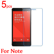 5pcs Ultra Clear LCD Screen Protector Film Cover For Xiaomi Redmi Note 2 Hongmi Note 2 Protective Film + cloth