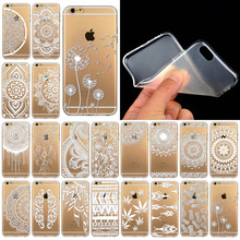 Phone Cases for iPhone 6 New Arrival Luxury Silicon Clear Vintage White Paisley Flower soft Housing Back Cover