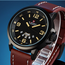Top Brand Luxury Fashion Business Quartz watch Men Sports Watches Military Watches Men Corium Leather Strap