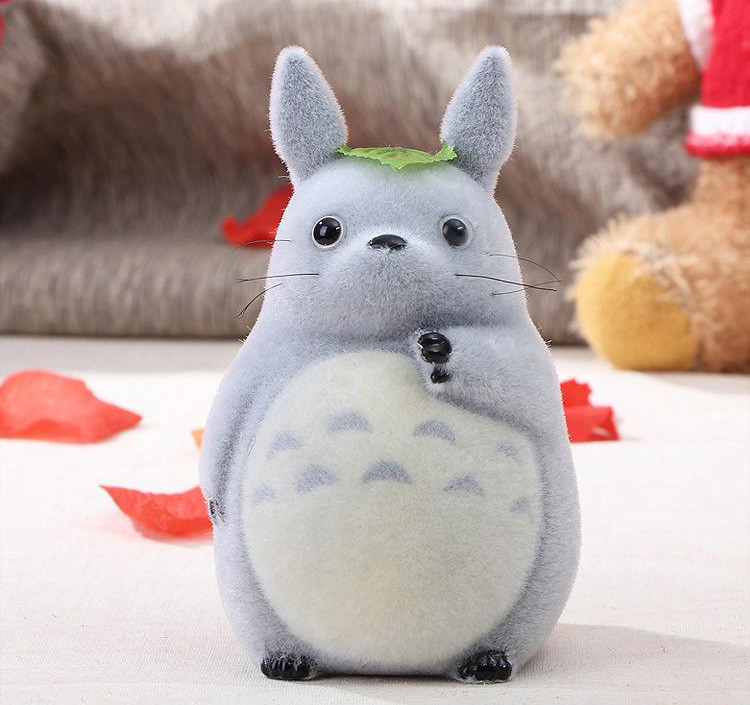 Anime My Neighbor Totoro STUDIO GHIBLI Cute PVC Flocking Figure Cat Piggy Bank Money Box Coin bank miyazaki hayao Series Toys