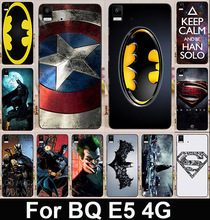 Cool Print Batman Captain America Coloured Painted Cover Hard Cell Phone Case For BQ Aquaris E5 (4G Edition ) Cover Skin Shell