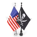 Motorcycle Luggage Rack Vertical USA Flag Pole American Skull Flag For Harley Touring Road King Glide