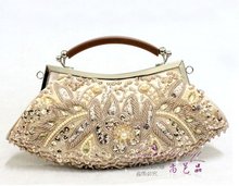 Wholesale Classic Embroidery Flower Evening Bag, Handmade Shinny Handbag