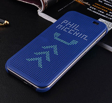 New hot luxury Dot View Design Smart Auto Sleep Wake Up View Shell Flip Leather Cover