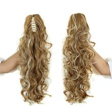 20″ Long Claw Clip Drawstring Ponytail Fake Hair Extensions False Hair Pony Tails Horse Tress Curly Synthetic Hairpieces Pieces