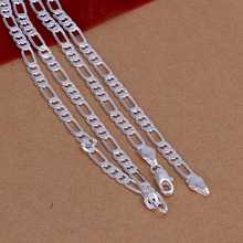 wholesale 2014 New Fashion silver plated Chain 4MM 16 30 Chains Necklaces Pendants For Women Men